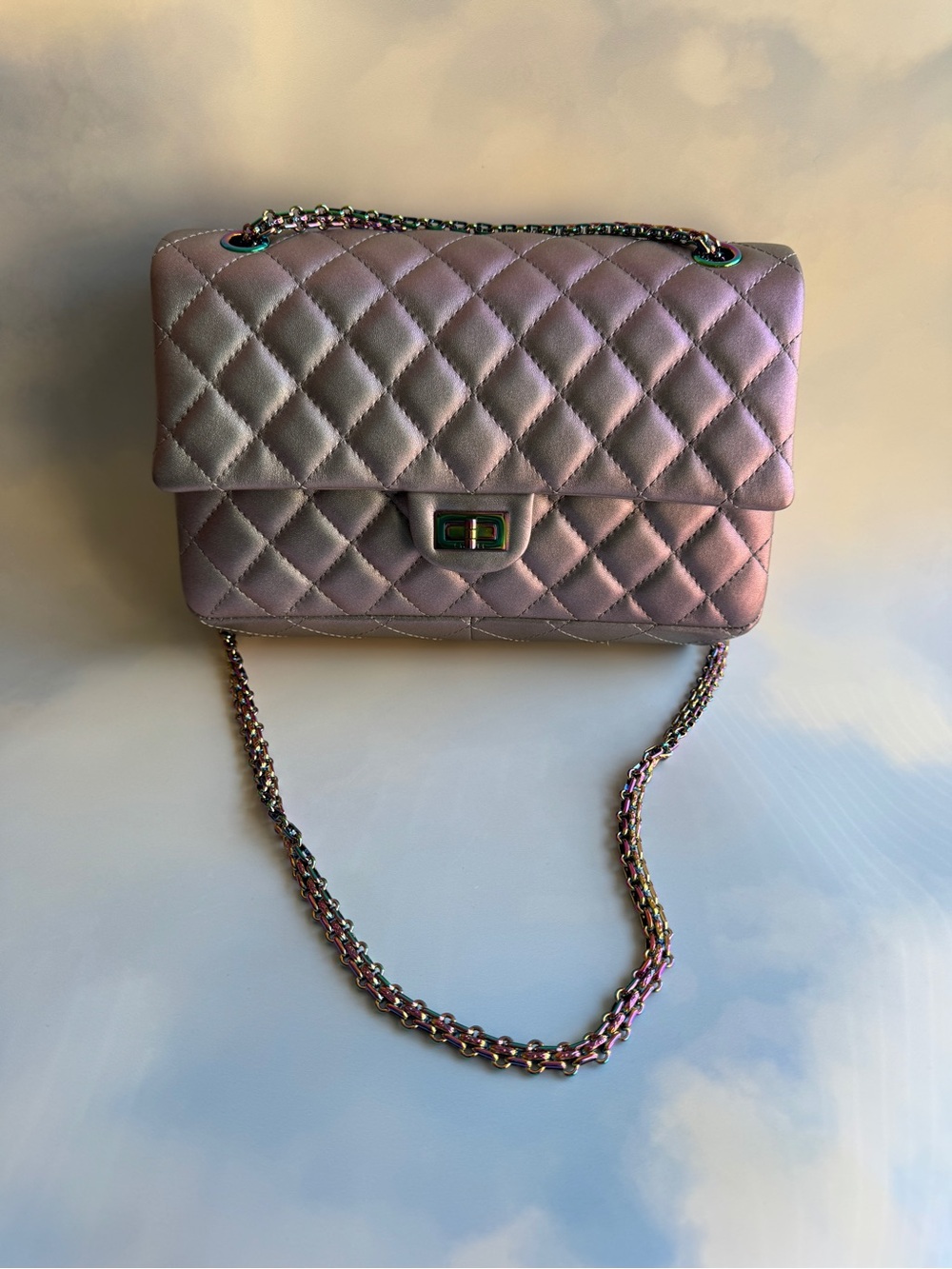Chanel Iridescent Lilac Purple Lambskin Reissue 2.55 226 Rainbow Hardware - Picture 2 of 13